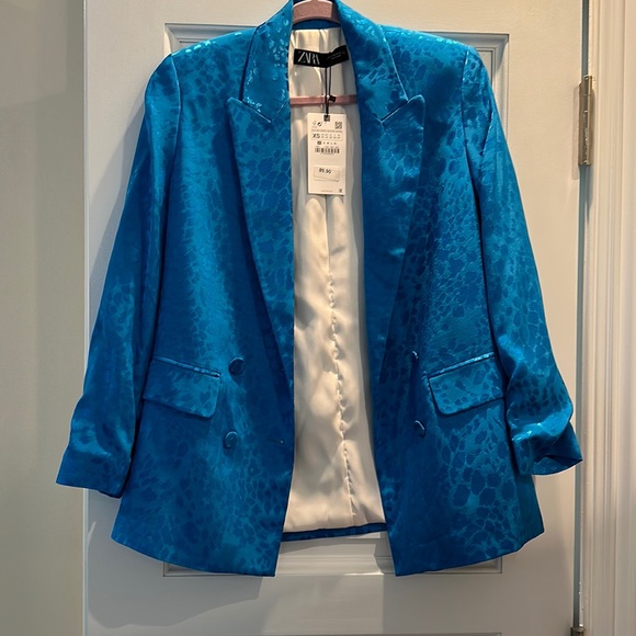 Turquoise chests zara blazer brand new never worn - Picture 5 of 5